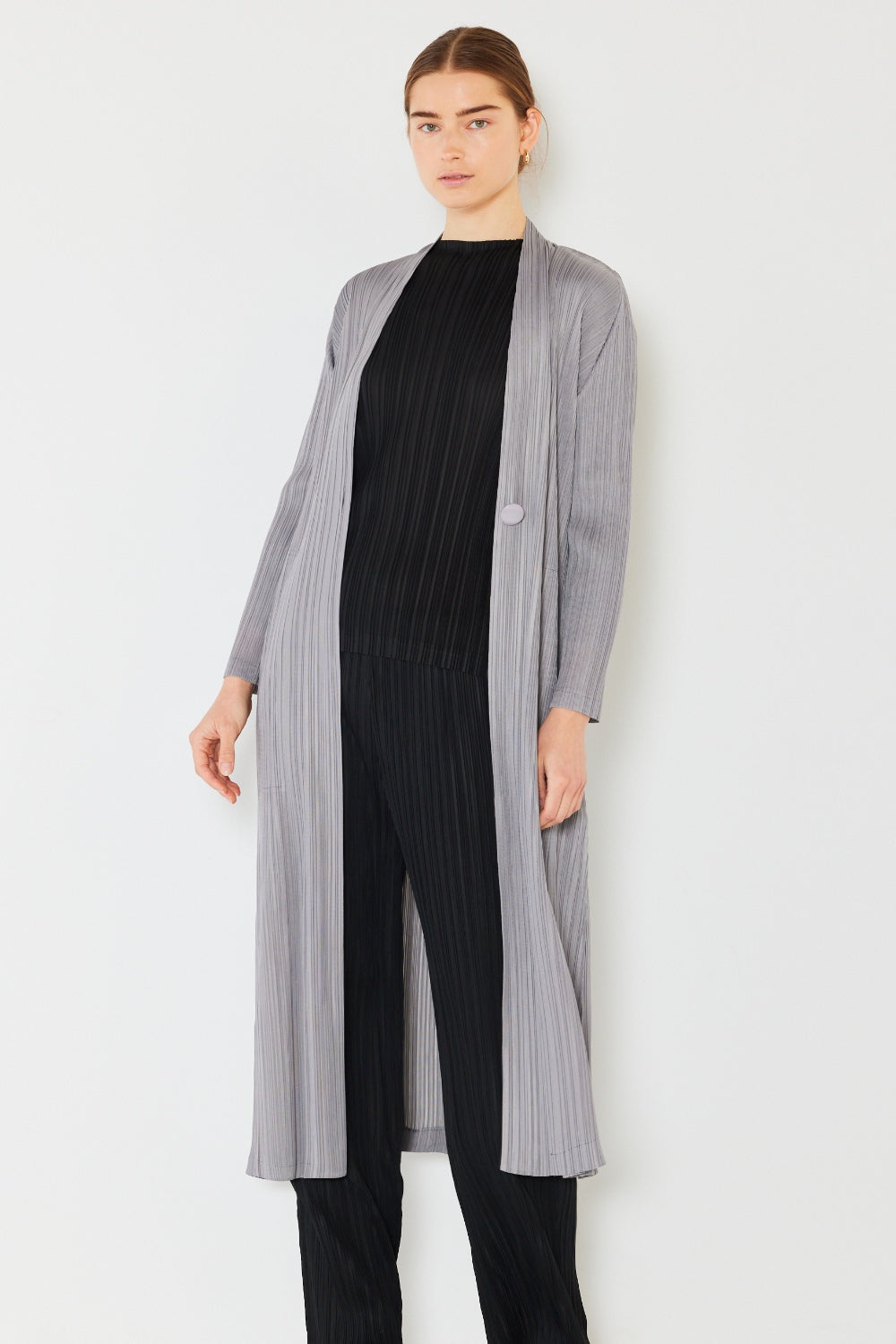 Marina West Swim Pleated Long Sleeve Cardigan 