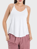 Millennia Slit Spaghetti Strap Scoop Neck Active Cami 