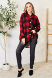 Heimish Full Size Plaid Button Front Hooded Shirt 