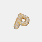 Inlaid Zircon Bubble Initial Necklace 