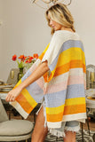 BiBi Openwork Striped Open Front Knit Cardigan 