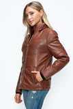 How Dare U Pocketed Zip Up Puffer Jacket with Removable Hood 