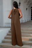 Double Take Full Size Tie Back Cutout Sleeveless Jumpsuit 