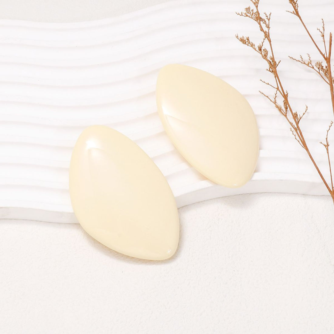 Alloy & Resinous Geometric Earrings 