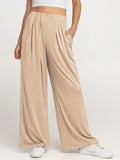 Elastic Waist Wide Leg Pants Pants
