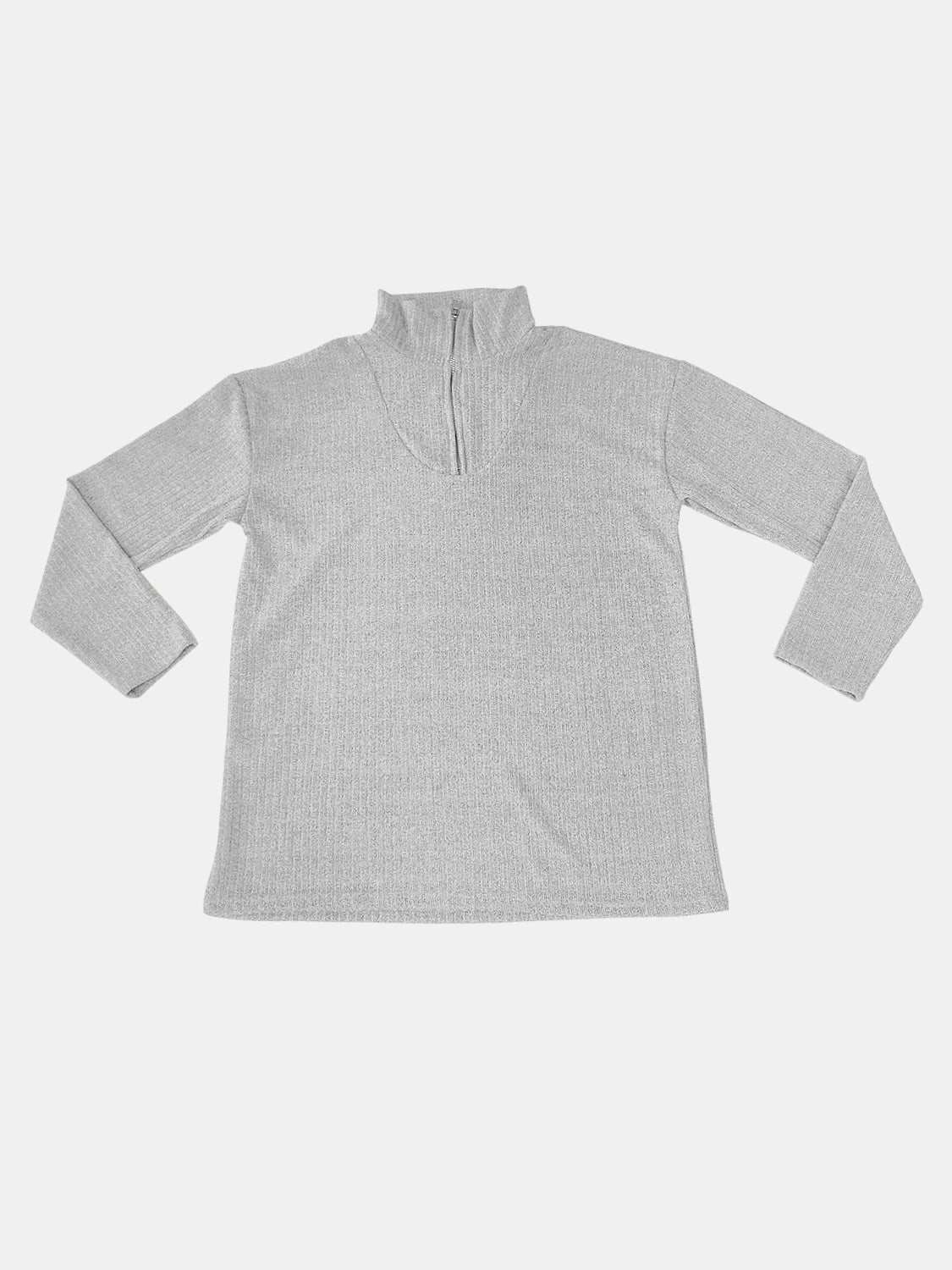 Full Size Quarter Zip Long Sleeve Top 