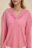 Double Take Full Size High-Low Dropped Shoulder Long Sleeve Hoodie 