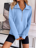 Ivy Lane Half Zip Raglan Sleeve Sweatshirt 