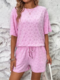 Flower Round Neck Top and Shorts Lounge Set Lingerie & Nightwear
