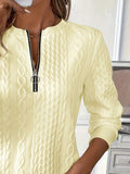Texture Half Zip Long Sleeve Sweatshirt 