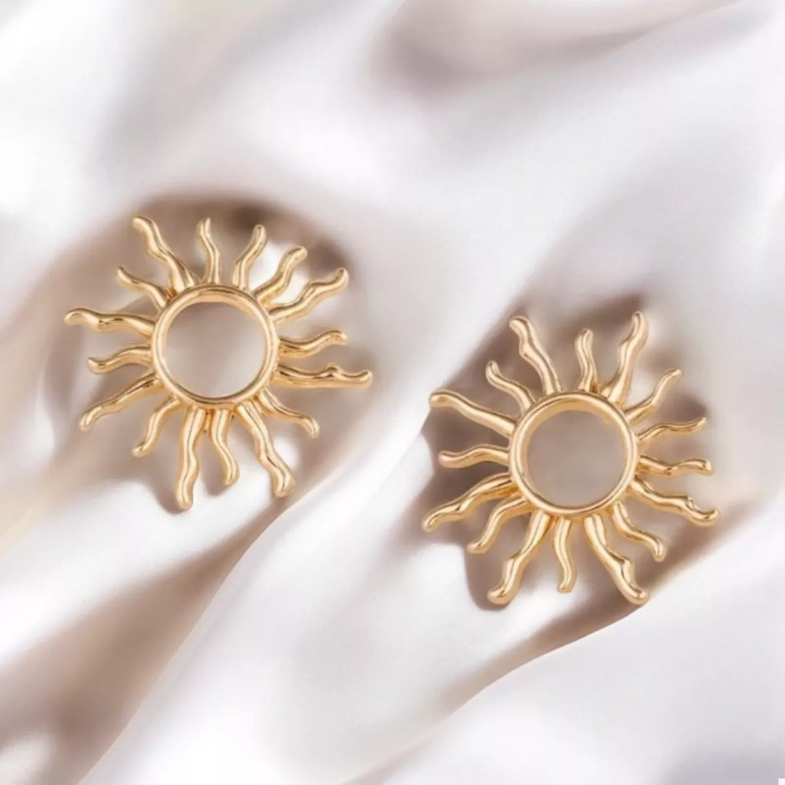 18K Gold-Plated Sun Earrings 