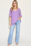 Basic Bae Full Size Bamboo V-Neck Drop Shoulder T-Shirt 