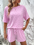 Flower Round Neck Top and Shorts Lounge Set Lingerie & Nightwear
