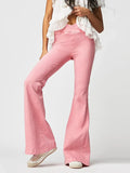 Asymmetric Waist Flare Jeans 