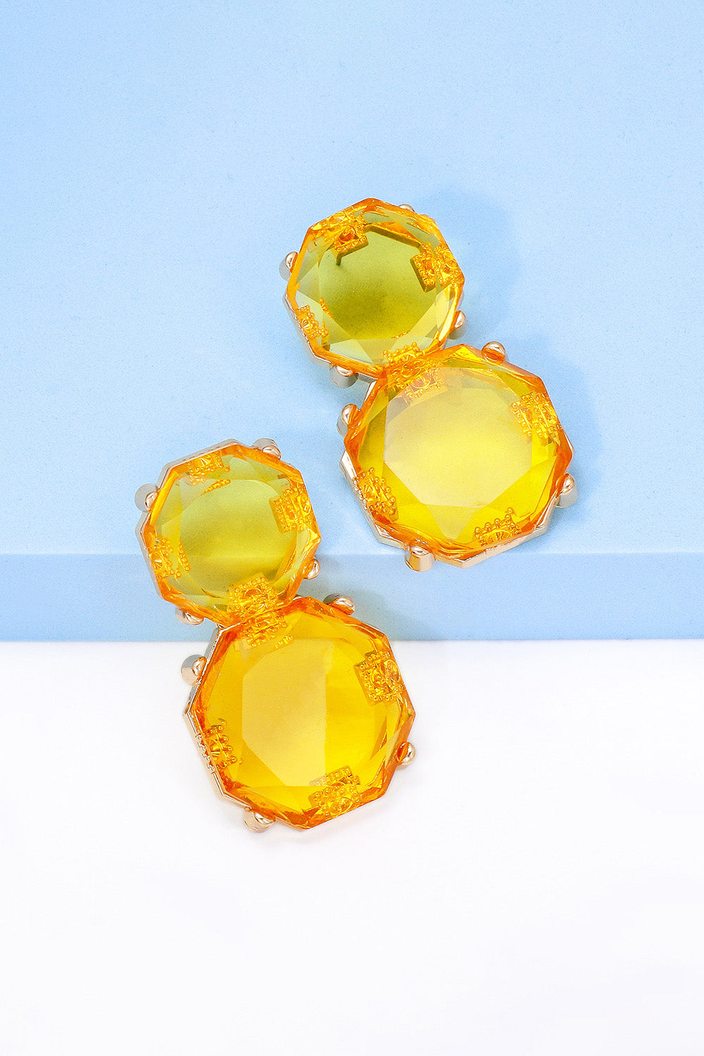 Geometrical Shape Zinc Alloy Frame Dangle Earrings 