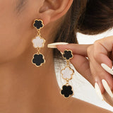18K Gold-Plated Clover Drop Earrings