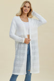 Double Take Full Size Open Front Longline Cardigan 