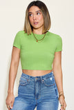 Basic Bae Full Size Ribbed Round Neck Short Sleeve T-Shirt 