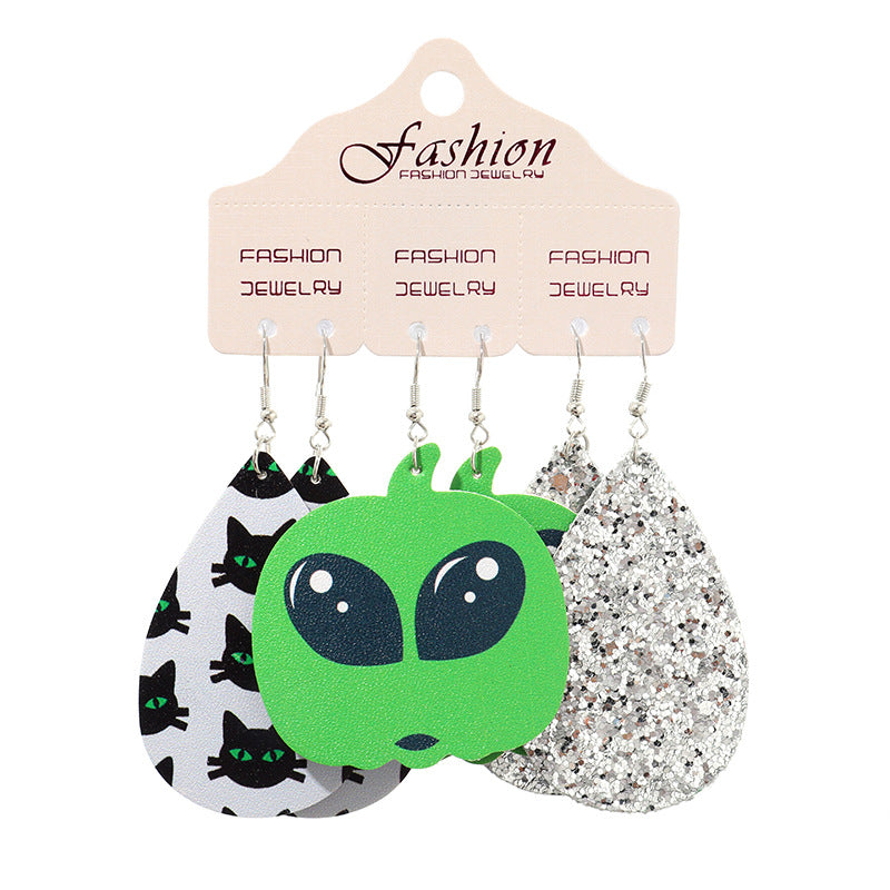 Teardrop Shape Halloween Theme Dangle Earrings 