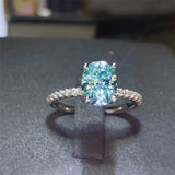 2 Carat Moissanite Zircon 925 Sterling Silver Ring 