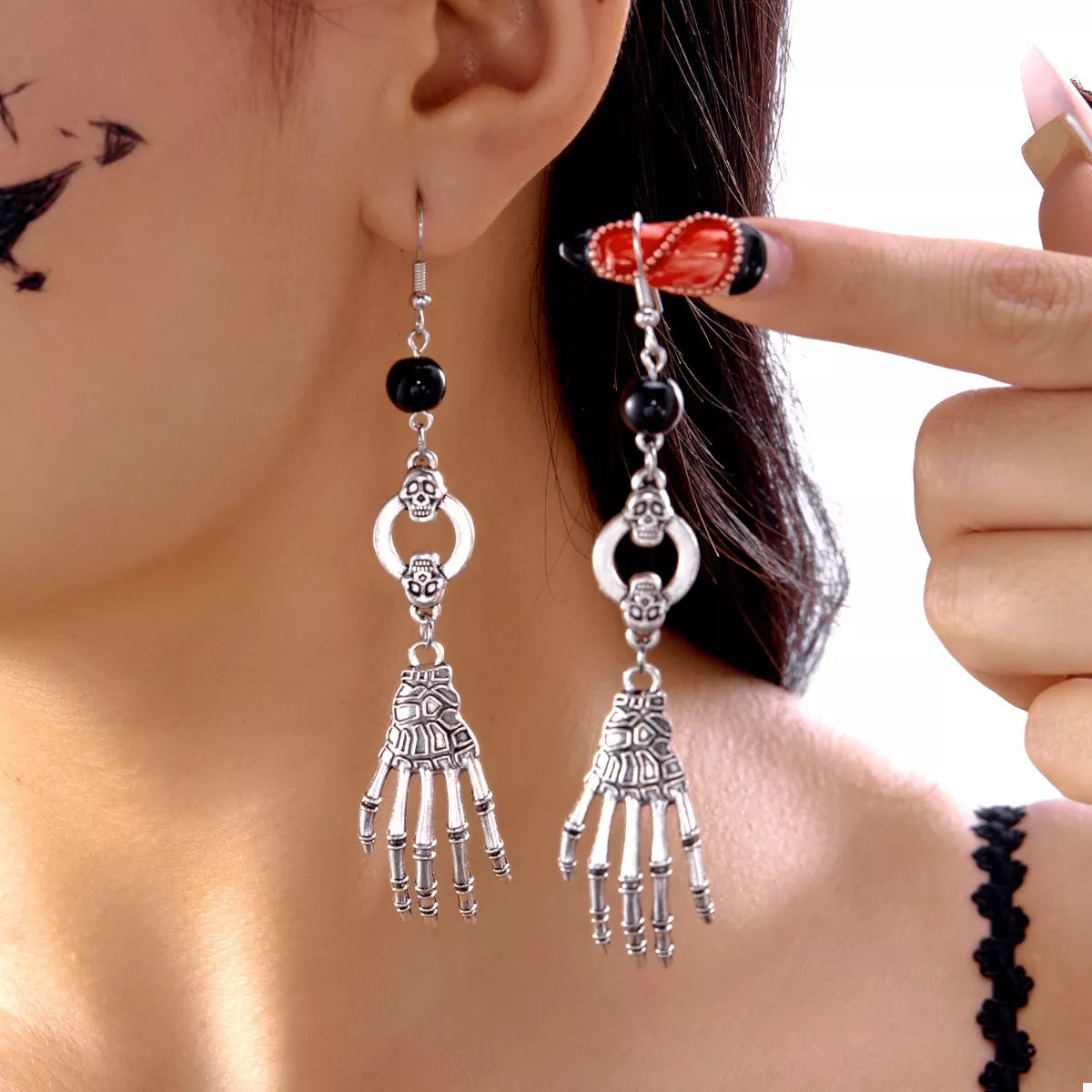 Halloween Skeleton Hand Drop Earrings 