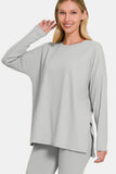 Zenana Full Size Brushed Microfiber Top and Leggings Lounge Set 