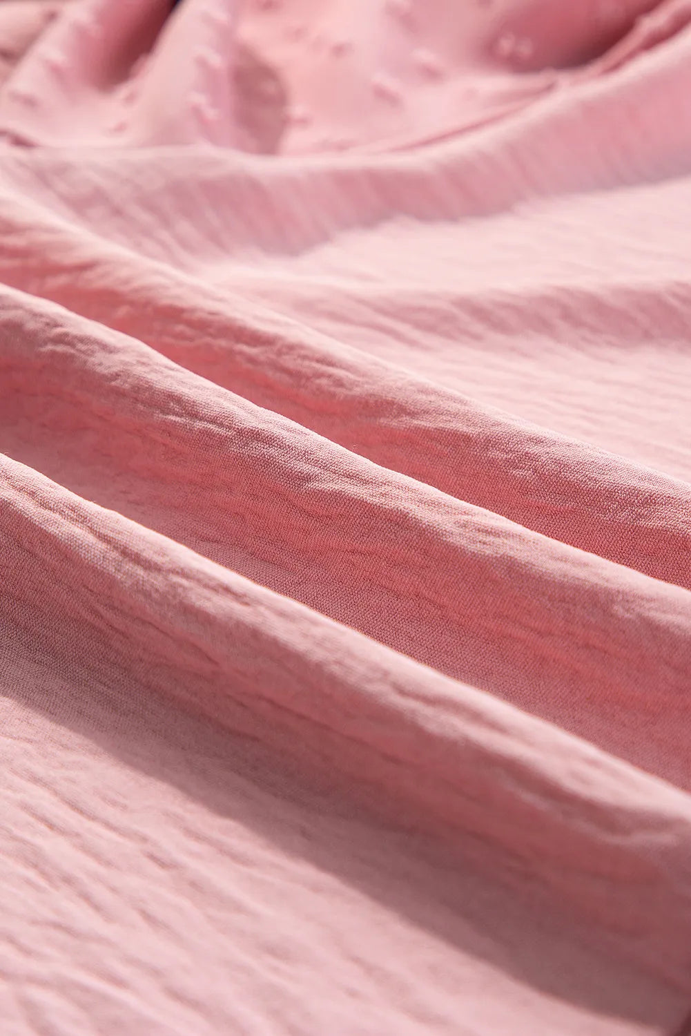 Swiss Dot Mock Neck Balloon Sleeve Blouse 