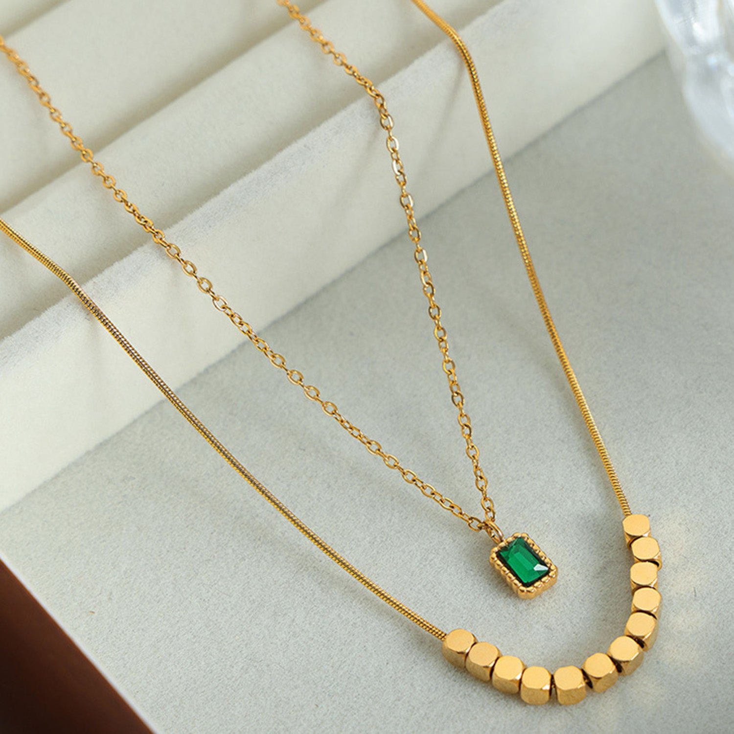 18K Gold-Plated Double-Layered Necklace 