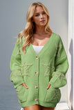 Double Take Full Size Button Up Star Pattern Cardigan 