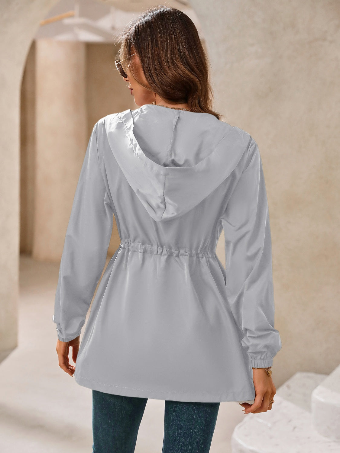 Ivy Lane Outdoor Waterproof Long Sleeve Hooded Windbreaker 