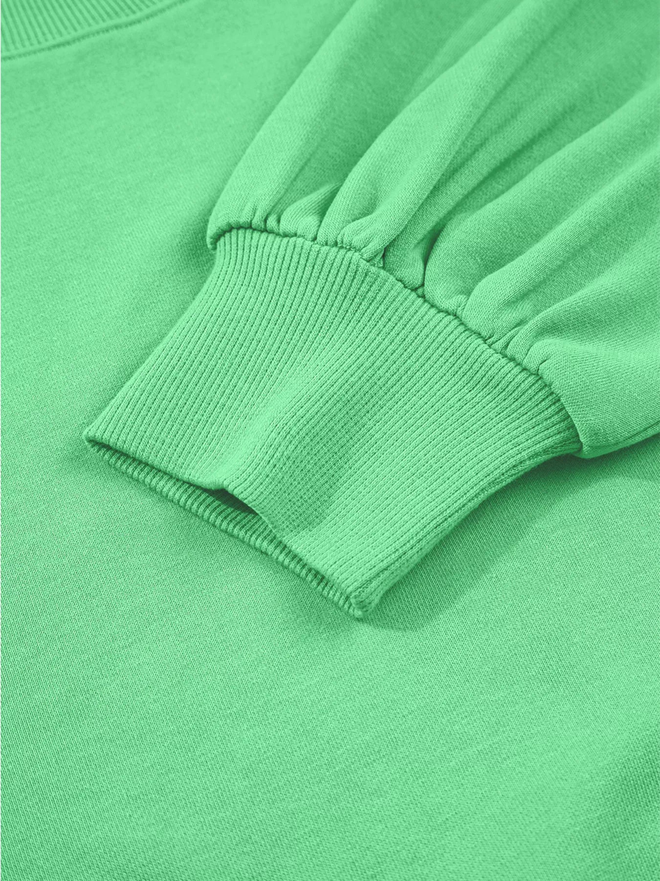 Drop Shoulder Puff Sleeve Crop Top and Drawstring Wide Leg Pants Set 