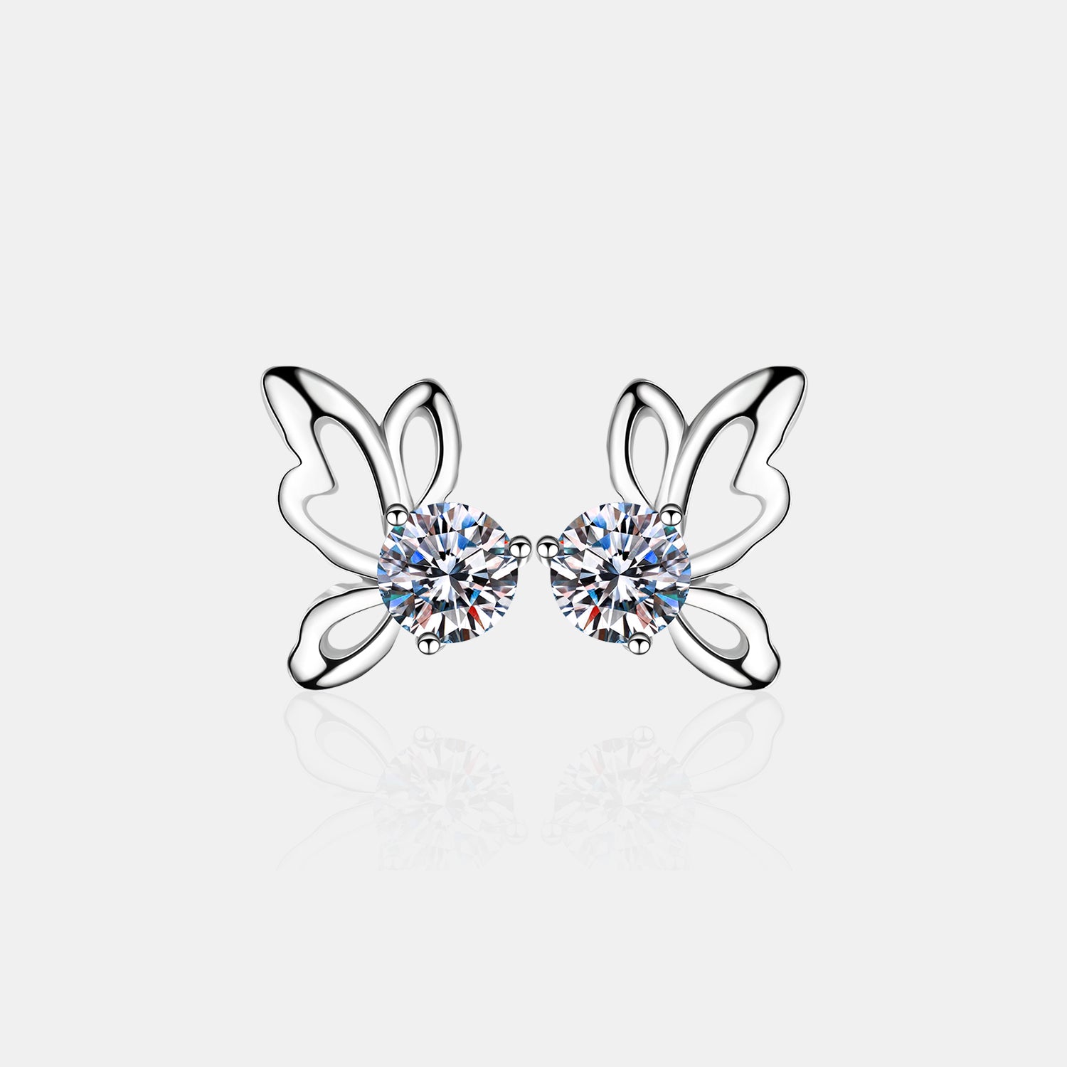 1 Carat Moissanite Butterfly Shape Earrings 