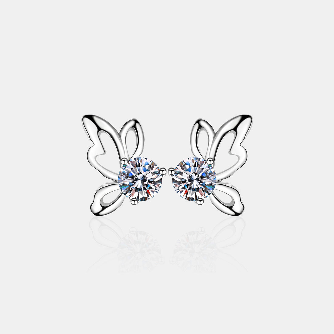 1 Carat Moissanite Butterfly Shape Earrings 