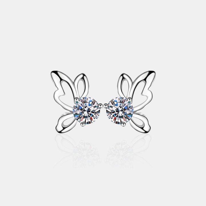 1 Carat Moissanite Butterfly Shape Earrings 