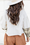 Corduroy Plaid Button Up Drop Shoulder Shacket 