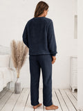Ivy Lane Teddy Long Sleeve Top and Pants Lounge Set 