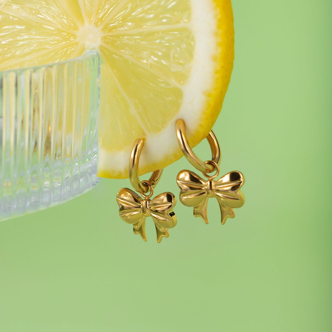 18K Gold-Plated Bow Earrings 