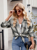 Mandy Plaid Collared Neck Long Sleeve Shirt 
