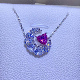 1 Carat Moissanite 925 Sterling Silver Heart Necklace 