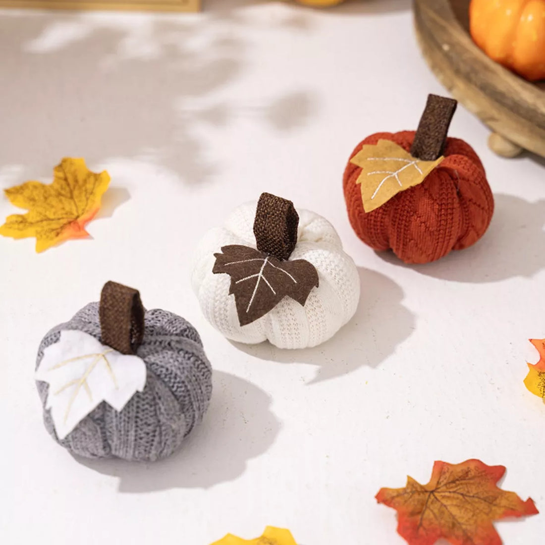 Knitted Pumpkin Decorative Ornaments 