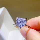5 Carat 925 Sterling Silver Moissanite Heart Shape Ring 