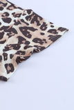 Plus Size Leopard Round Neck Blouse 