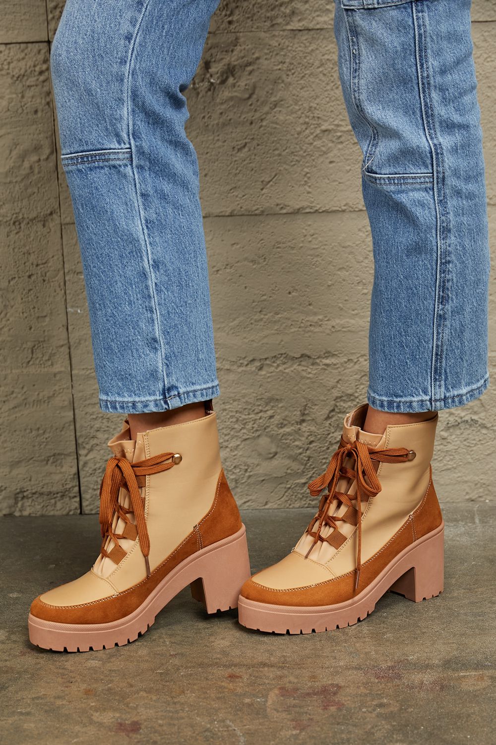East Lion Corp Lace Up Lug Booties 