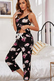 Floral V-Neck Cami and Cropped Pants Lounge Set Lingerie & Nightwear