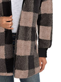 Plaid Long Sleeve Hooded Coat 