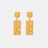 Titanium Steel Textured Geometric Earrings 