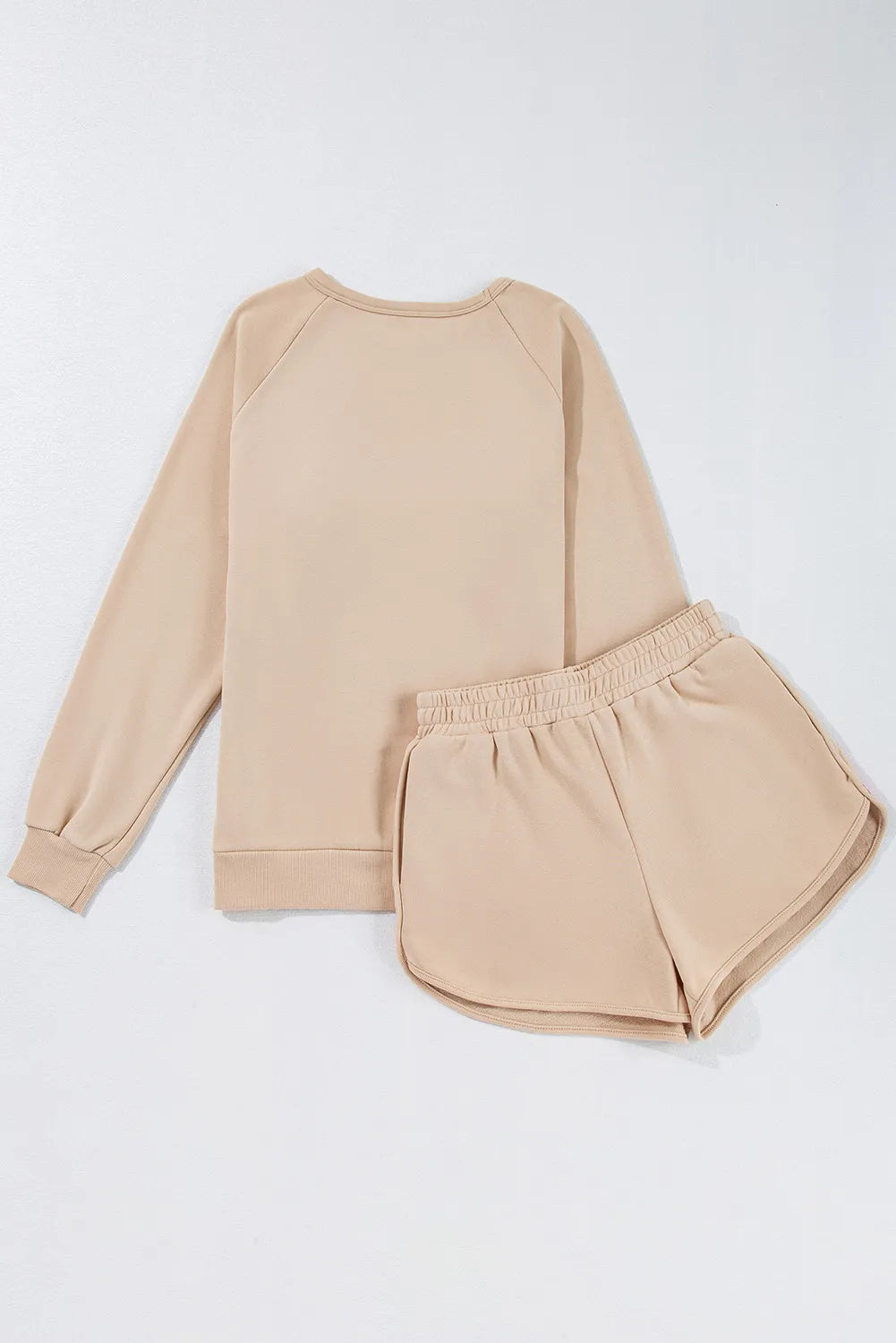 Full Size Contrast Striped Round Neck Top and Shorts Set 