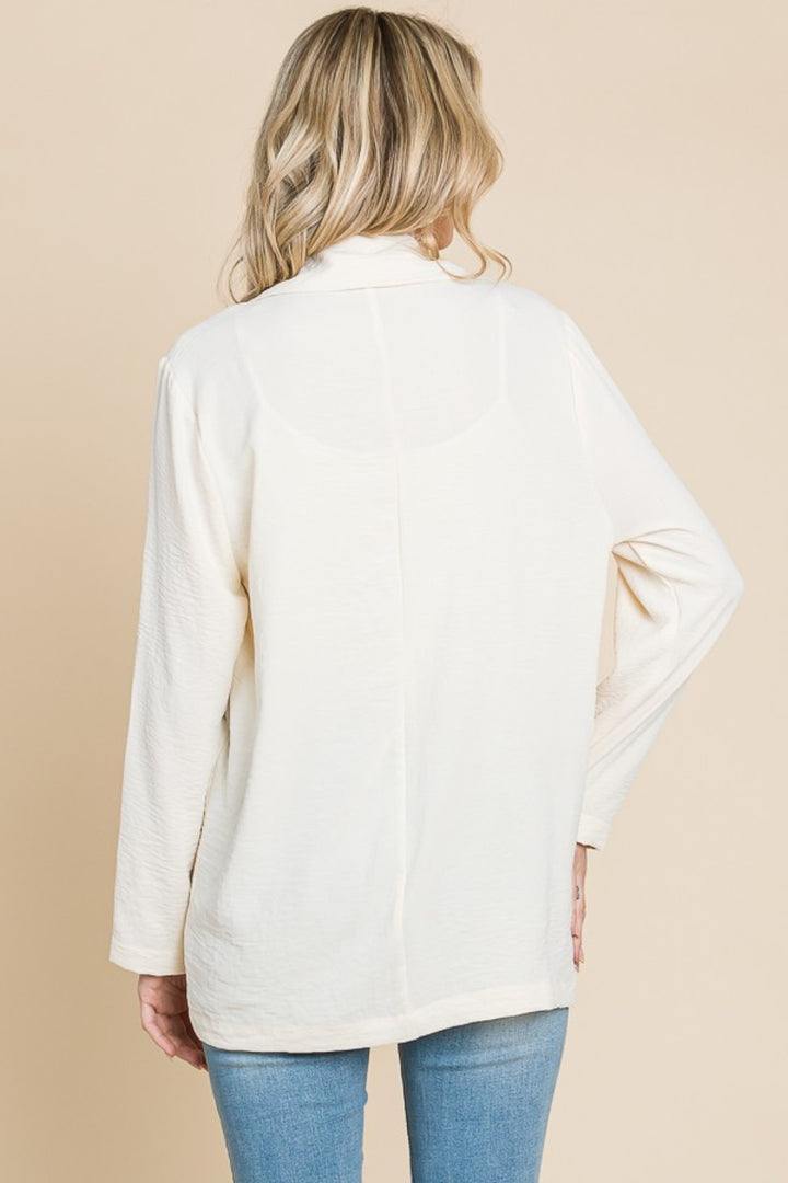 Culture Code One Button Long Sleeve Blazer with Pockets 