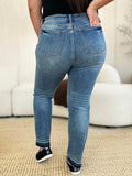 Judy Blue Full Size Mid Rise Rigid Magic Release Hem Jeans 
