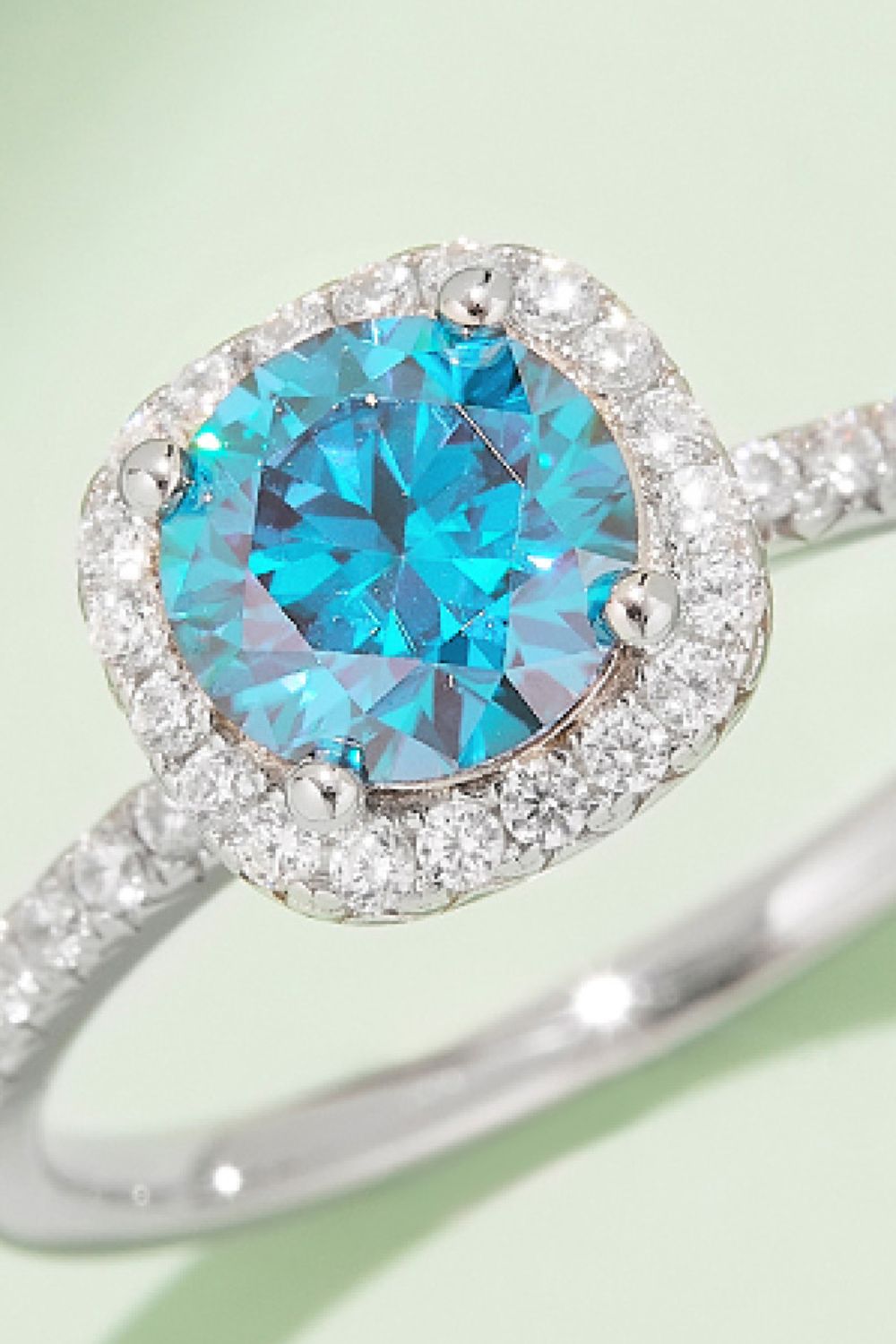 Adored 1 Carat Moissanite 925 Sterling Silver Halo Ring 